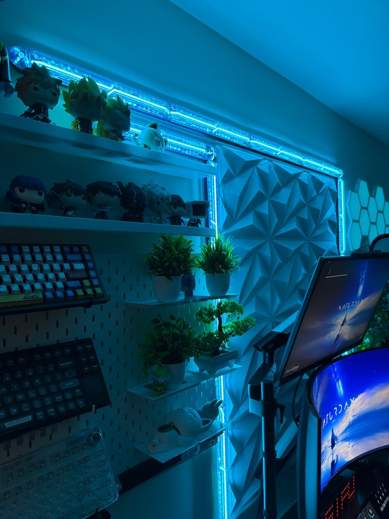 Govee x Evangelion LED Glide lights in my setup